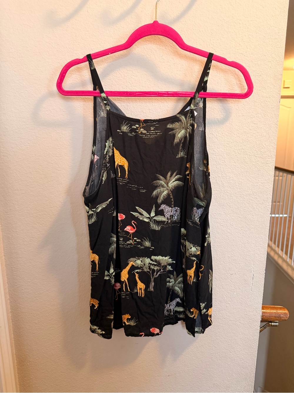 Old Navy Black Tropical Safari Print Camisole
